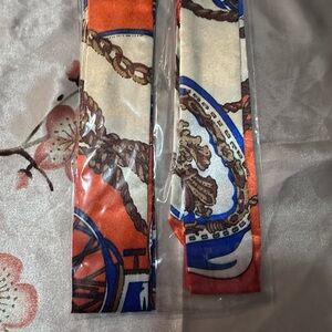 Colorful Chain Print twilly Scarf set